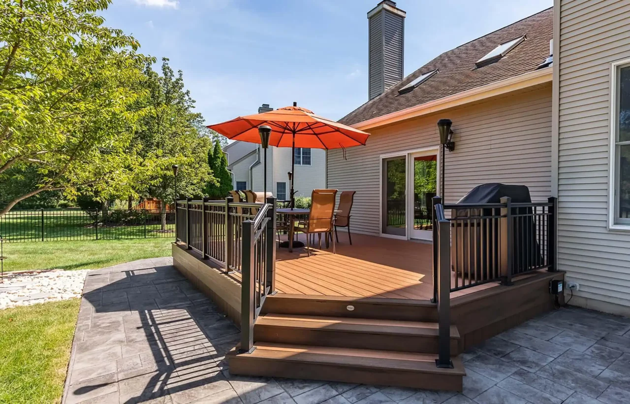 Composite Deck with Railings in West Windsor, New Jersey