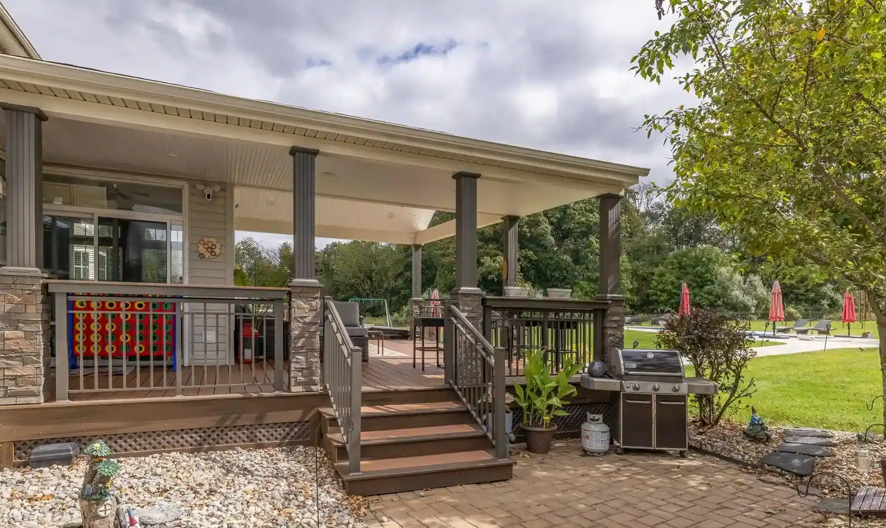 covered deck that functions like a covered porch