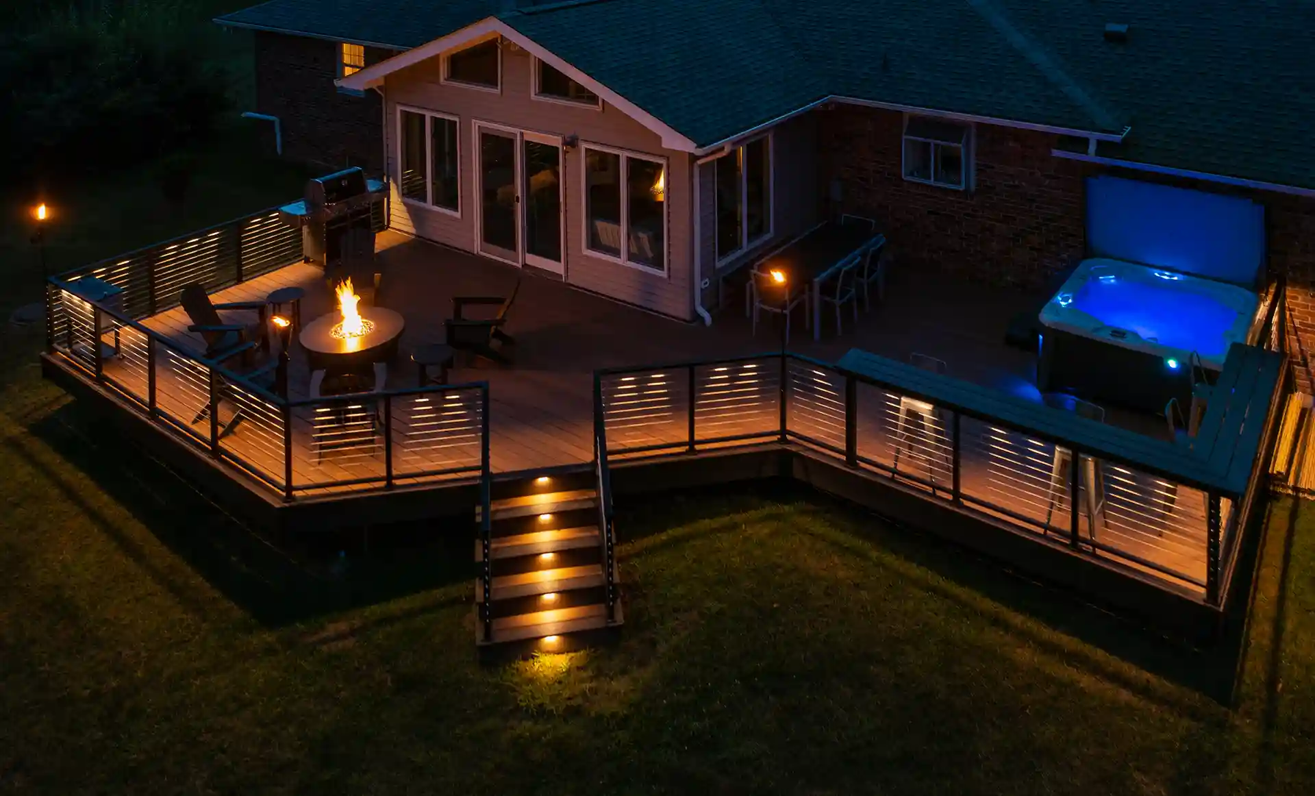 Integrated Deck Lighting for oudoor living spaces